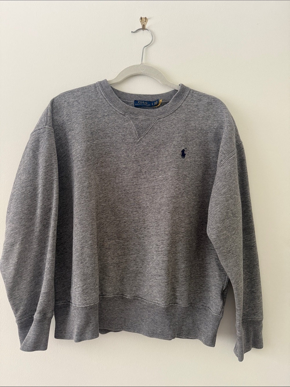 Polo by Ralph Lauren Heather Gray Crewneck Sweatshirt with Navy Pony
